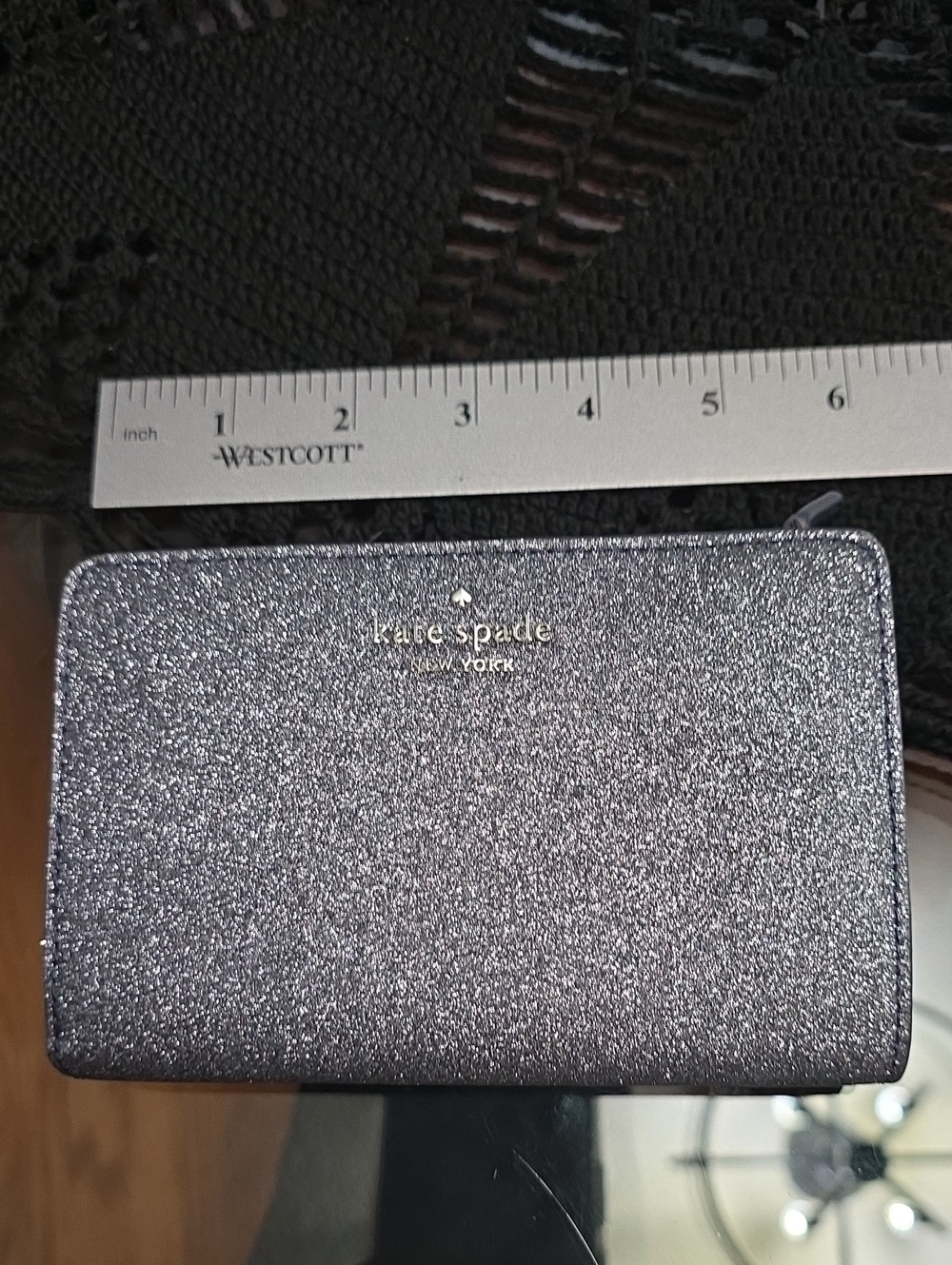 kate spade New York Glitter Wallet Silver